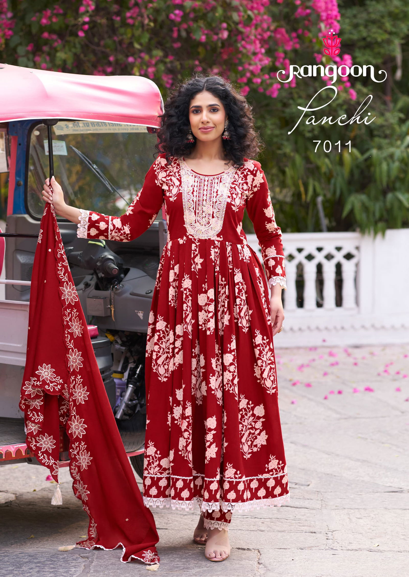 Panchi By Rangoon Cotton Printed Wholesale Kurti With Bottom Dupatta In India